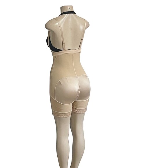 Mid-Thigh Post-Surgical Compression Body Shaper Detachable Straps Zipper Crotch - Picture 7 of 9
